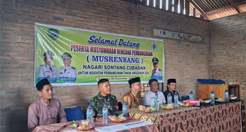 Musrenbang Nagari Sontang Cubadak Jadi Fondasi Utama Penyusunan RKP Nagari Tahun 2026